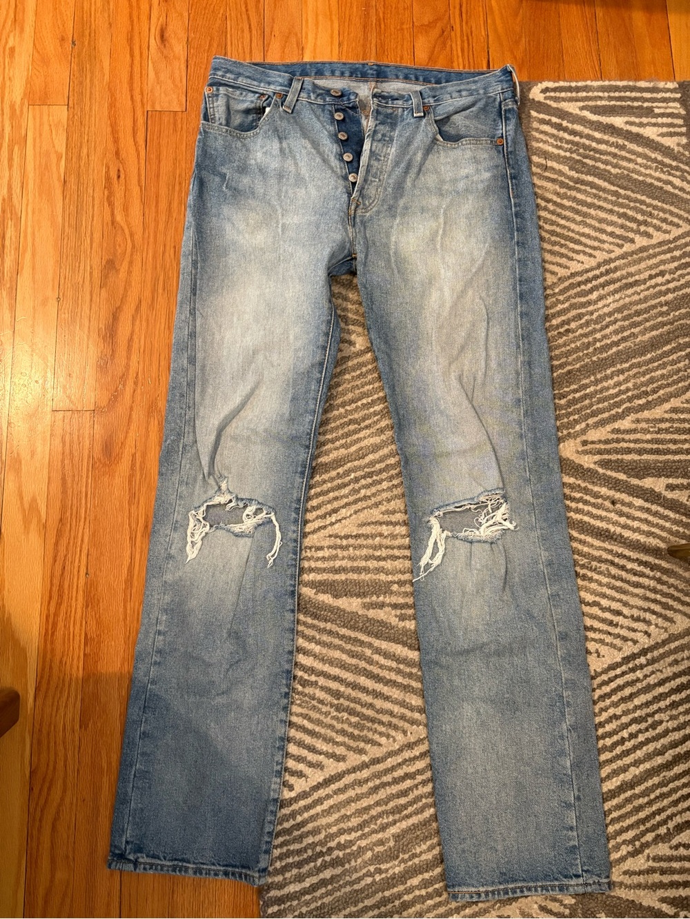 Levi's Light Blue 501® Straight Leg Jeans